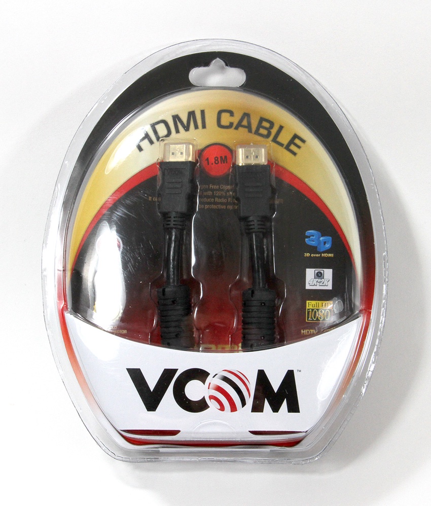 фото Кабель VCOM HDMI 19M M ver:1.4+3D, 1, 8m, 2 фильтра VHD6020D-1.8MB Blister, VHD6020D-1.8MB