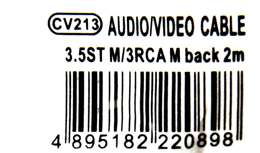 фото Кабель VCOM 3.5 Jack M - 3RCA M, CV213-2M, черный