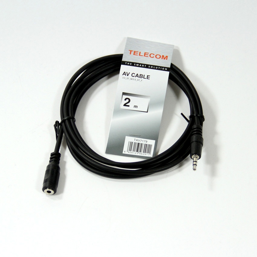 фото Кабель TELECOM 3.5 Jack M - 3.5 Jack F, TAV7179-2M, черный