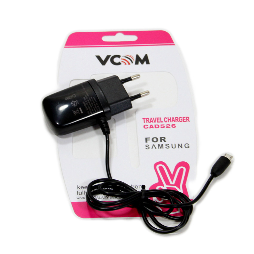 Зарядное устройство VCOM AC EU Plug 220V → провод → USB-Micro CAD526, CAD526