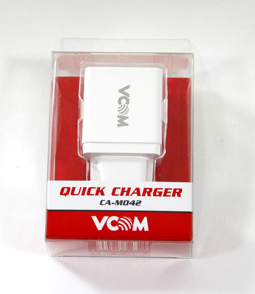 фото Зарядное устройство AC (EU Plug 100-220V) -> USB, IC, Quick Charge 3.0 VCOM <M042/CA-M042>