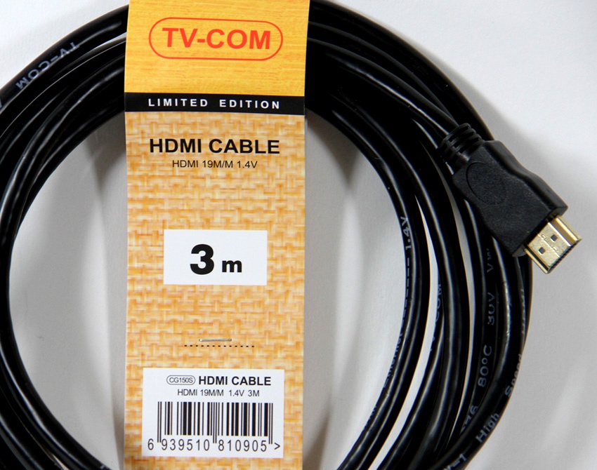 фото Кабель TVCOM HDMI 19M - HDMI 19M V1.4, CG150S-3M, черный Tv-com