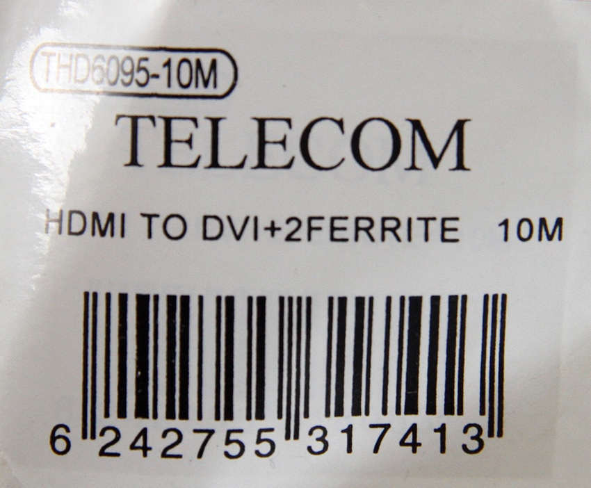 фото Кабель TELECOM HDMI to DVI-D 19M -19M 2 фильтра, 10м, CG480F-10M