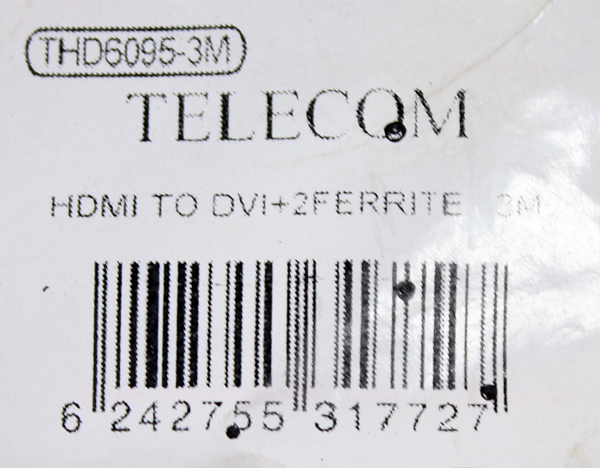 фото Кабель TELECOM HDMI to DVI-D 19M -19M 2 фильтра, 3м, CG480F-3M