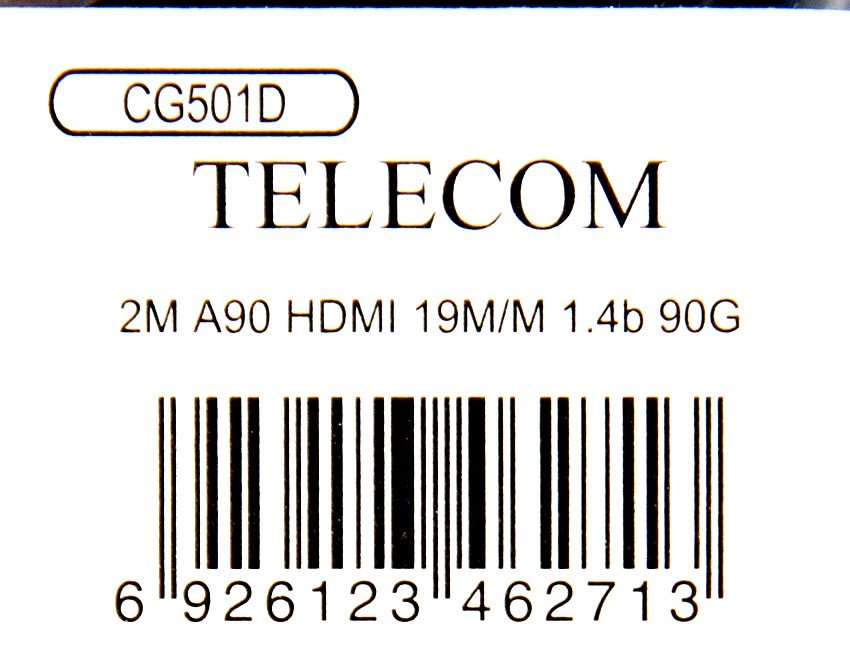 фото Кабель TELECOM HDMI 19M/M 1.4V, CG501D_A90_2M, черный