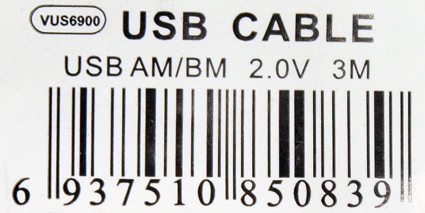 фото Кабель VCOM USB2.0 AM BM 1.8m VUS6900-1.8MTP, VUS6900-1.8MTP