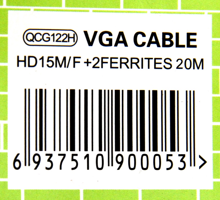 фото Кабель TVCOM SVGA 15M/15F, QCG122H-20M, черный Tv-com