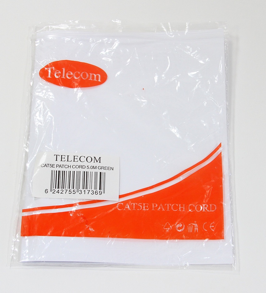 фото Патч-корд TELECOM UTP кат.5е, NA102-G-5M, зеленый