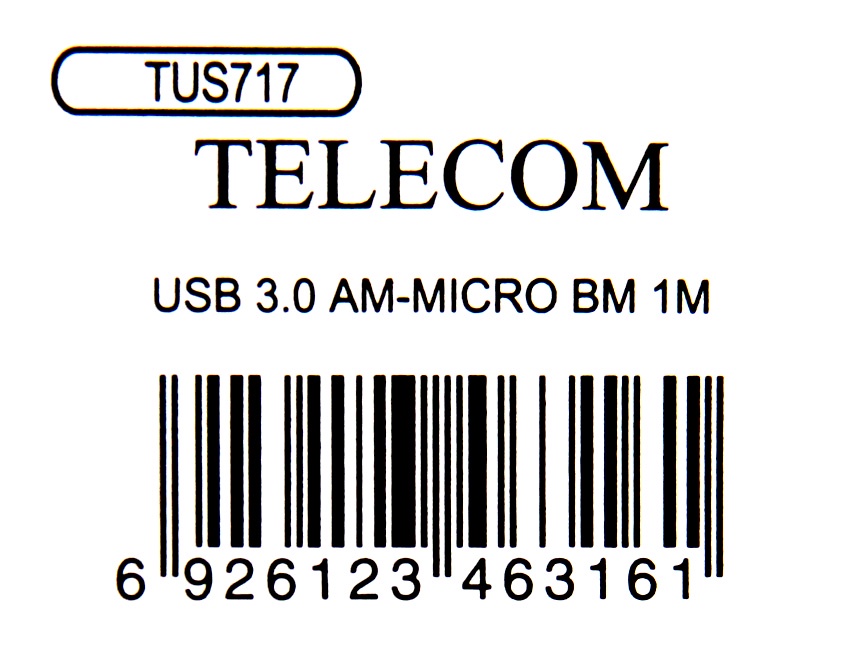 фото Кабель TELECOM USB3.0 Am-MicroBm 1m, TUS717-1.0M, голубой