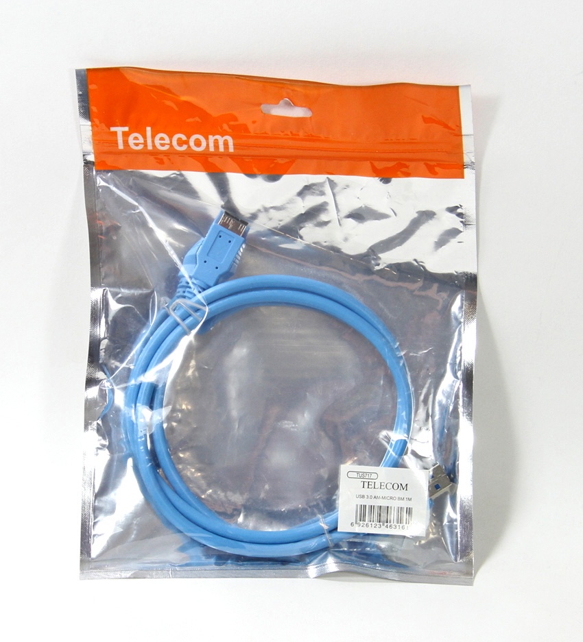 фото Кабель TELECOM USB3.0 Am-MicroBm 1m, TUS717-1.0M, голубой