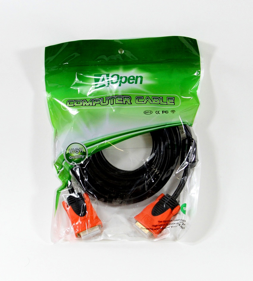 фото Кабель AOPEN DVI-DVI Dual Link 25M-25M, 5m, 2 фильтра ACG446D-5M, ACG446D-5M