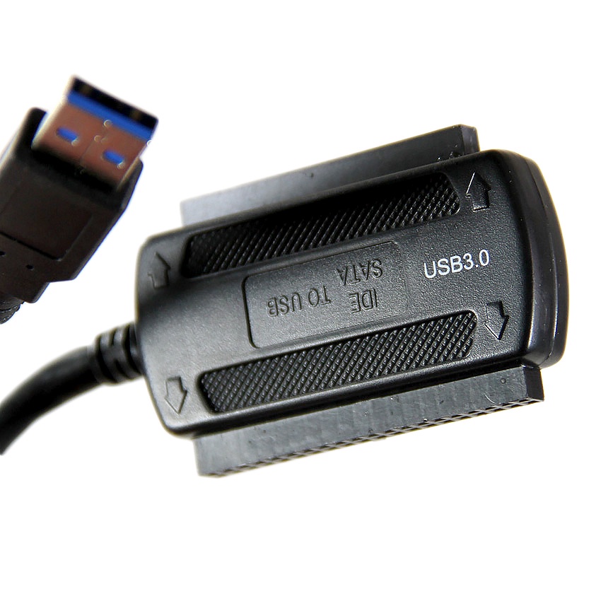 фото Адаптер USB3.0 - SATA/IDE (2.5"/3.5") , внешний БП с кабелем питания и USB-кабелем, VCOM (CU814)