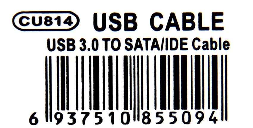 фото Адаптер USB3.0 - SATA/IDE (2.5"/3.5") , внешний БП с кабелем питания и USB-кабелем, VCOM (CU814)