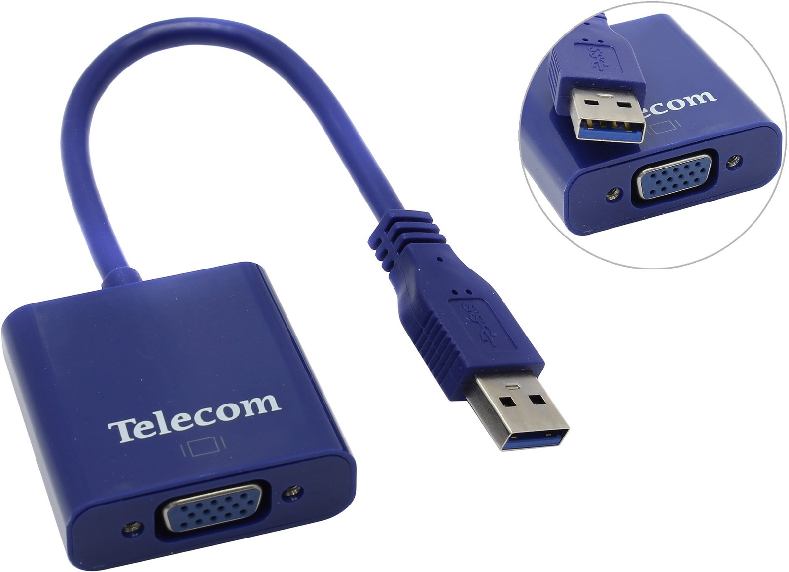 фото Кабель TELECOM USB 3.0 → VGA-F TA710, TA710