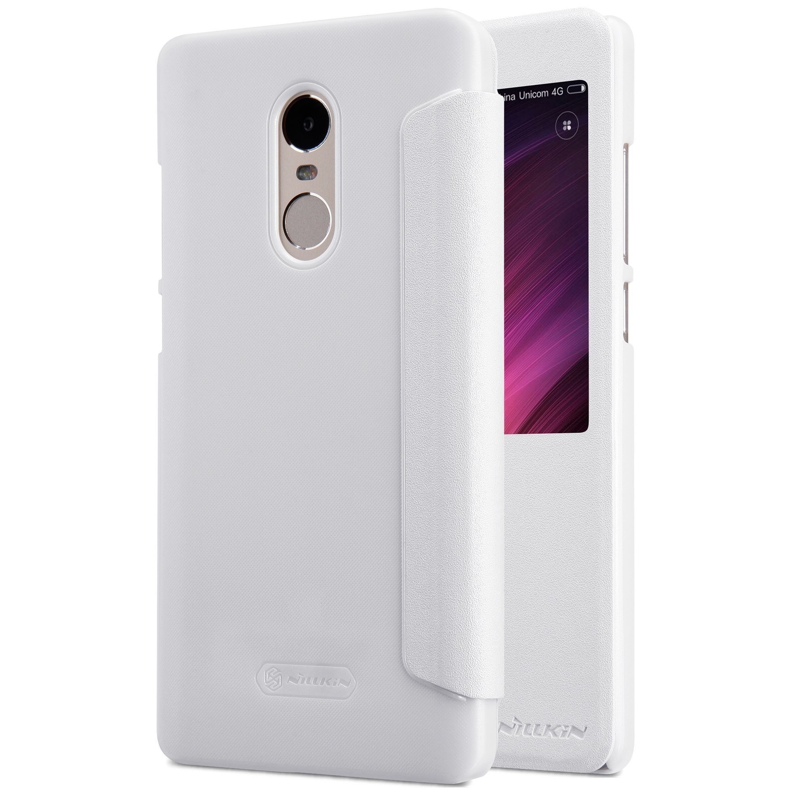 Чехол для сотового телефона Nillkin Книжка Sparkle Xiaomi Redmi Note 4x White (с окном), белый