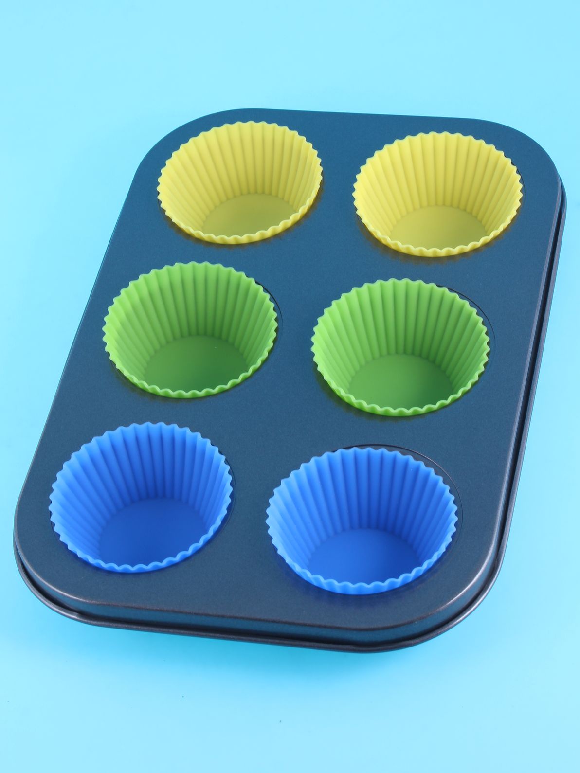 Форма для выпечки Выручалочка с силиконовыми вставками, OS2, желтый, зеленый, синий