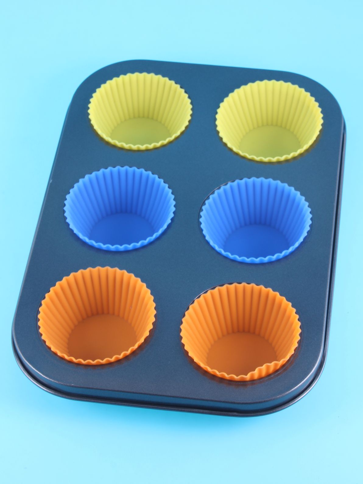 Форма для выпечки Выручалочка с силиконовыми вставками, OS3, синий, желтый, оранжевый