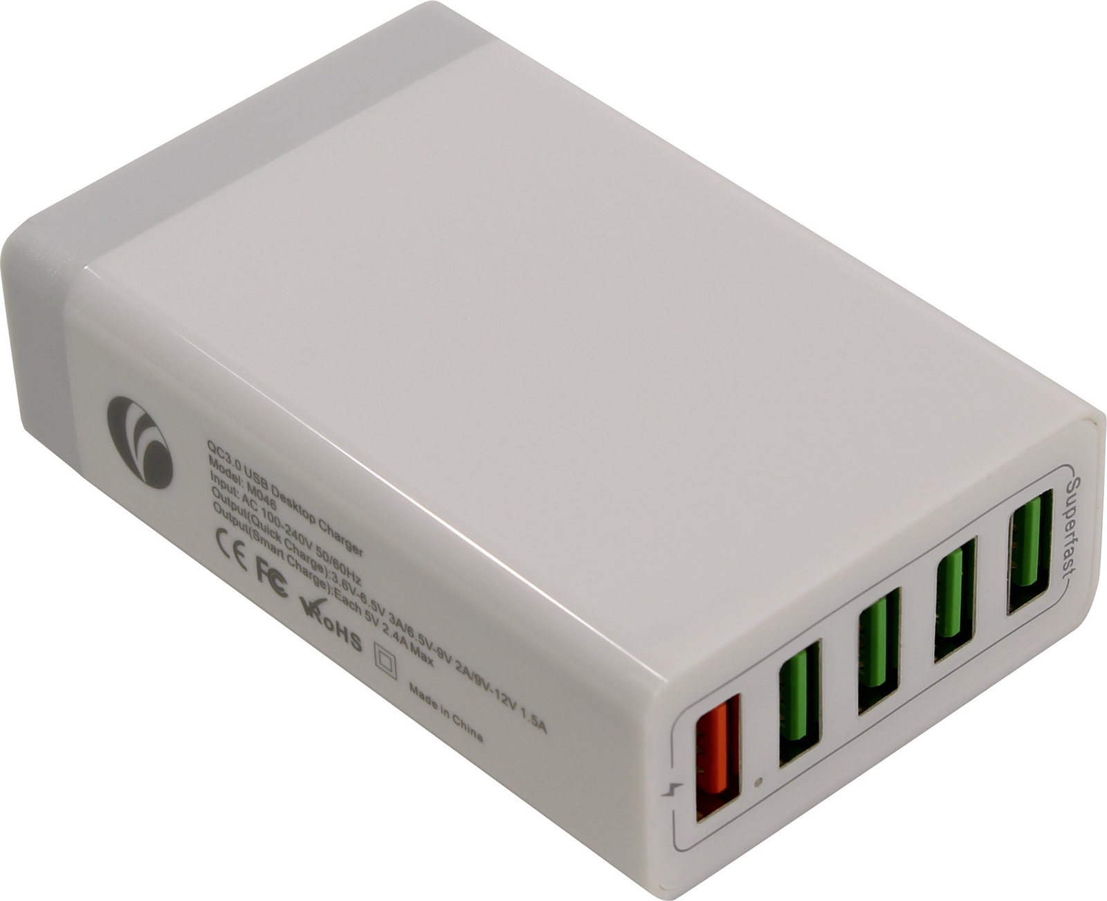 фото Зарядное устройство VCOM AC Plug 100-220V → 5 USB, CA-M046