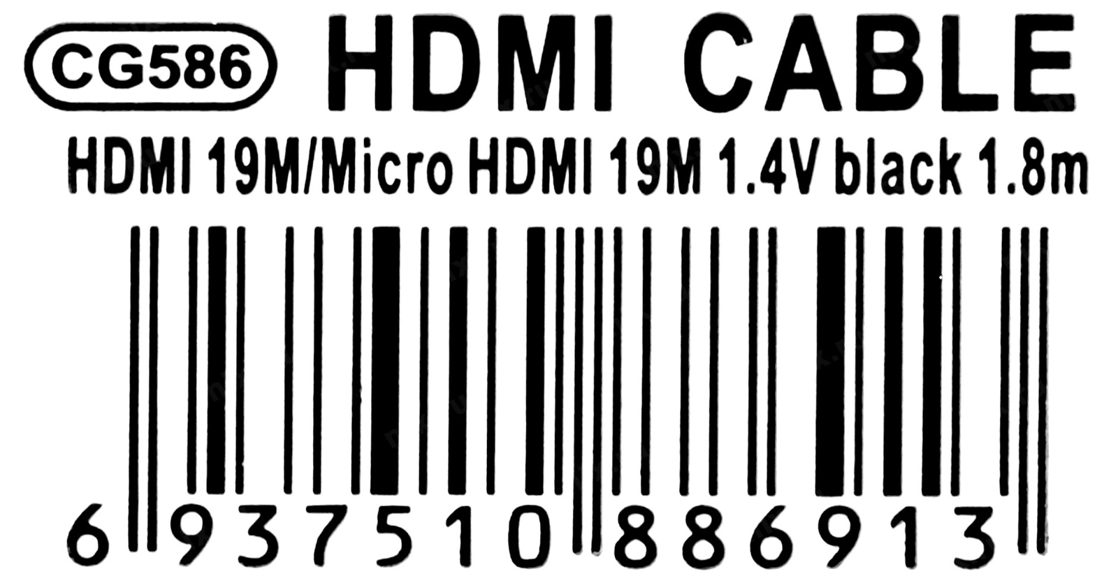 фото Кабель HDMI --> MicroHDMI ver1.4V+3D,1,8m VCOM <CG586-1.8MB> Blister Aopen