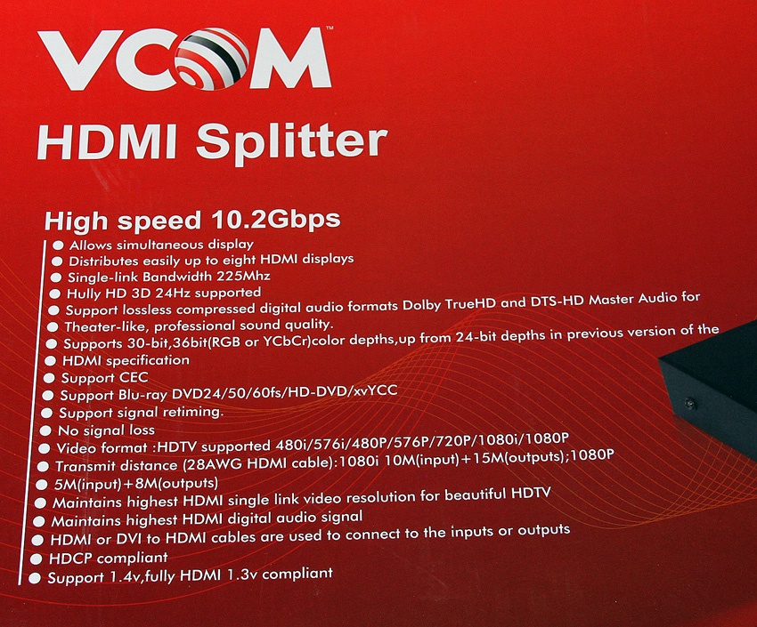 фото Разветвитель HDMI Spliitter 1->16 3D Full-HD 1.4v, каскадируемый VCOM <DD4116>