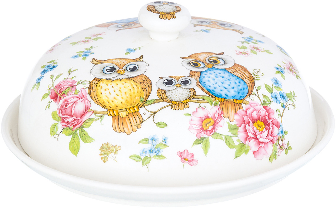 Блинница Elan Gallery Совушки 23х23х9,5 см NEW BONE CHINA Блинница Elan Gallery Совушки 23х23х9,5 см NEW BONE CHINA