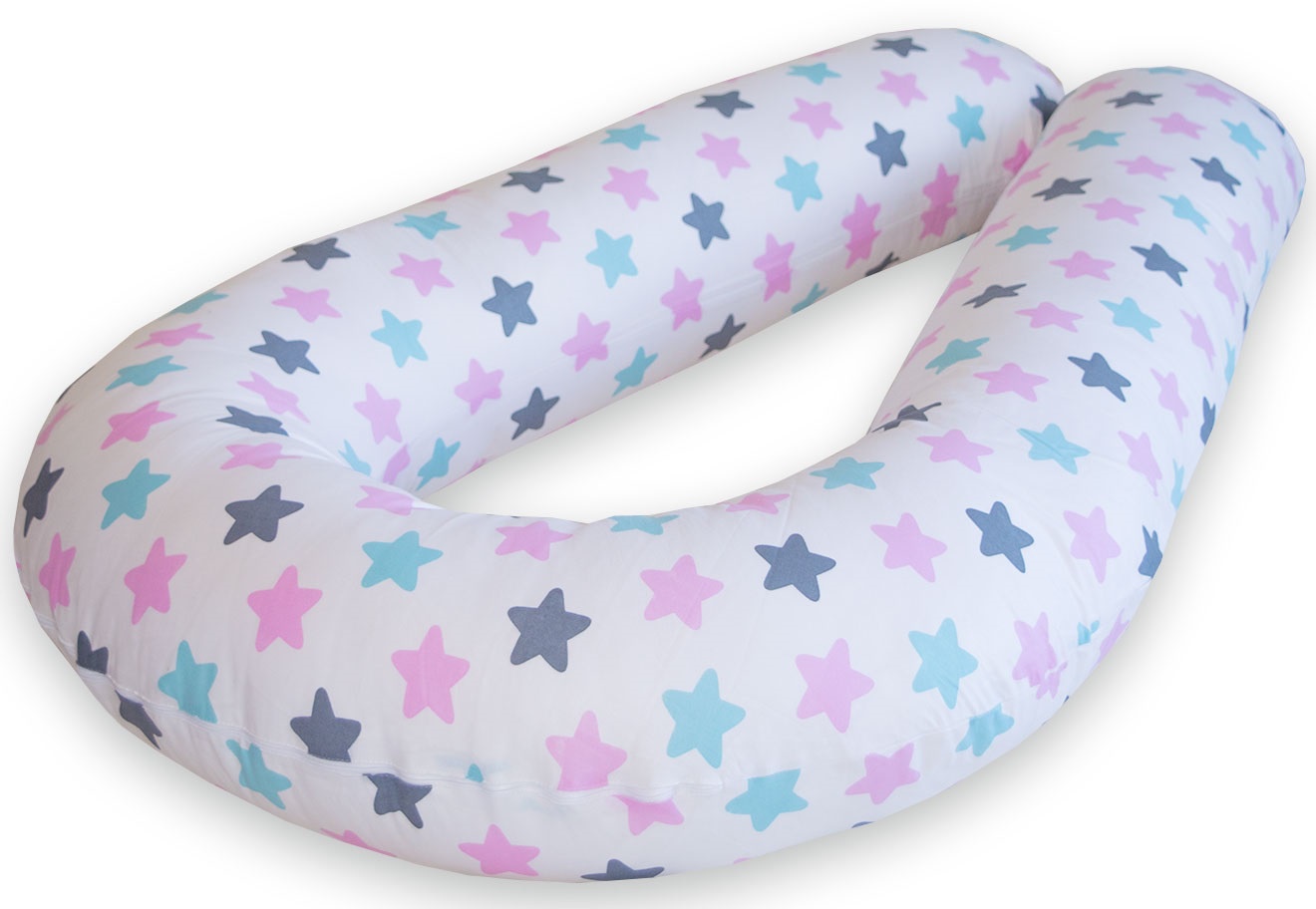 Подушка для кормящих и беременных Premium Mama модель Maxi в форме U максимального размера+наволочка+сумка переноска, белый, бирюзовый, розовый, светло-серый