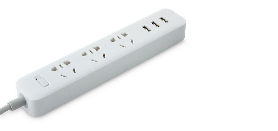 фото Удлинитель Xiaomi Сетевой фильтр Mi Power Strip, белый, 3хUSb+3x220w, 1.4 м, 800237RUS, белый