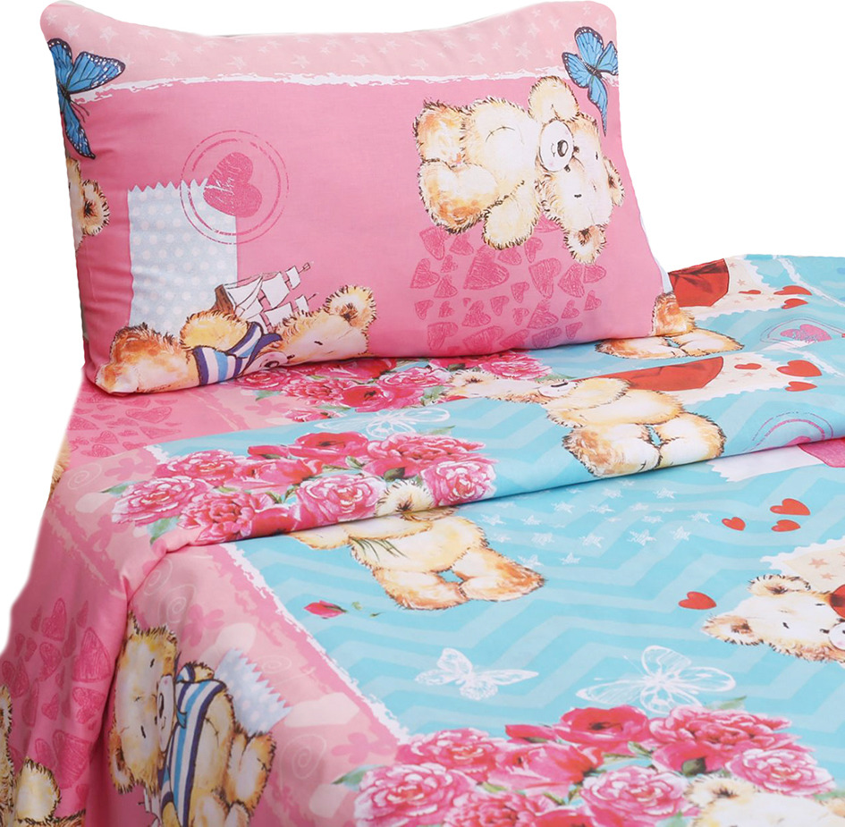 фото Комплект постельного белья Этель Этелька "Плюшевые мишки", 1318198, разноцветный, наволочка 50x70