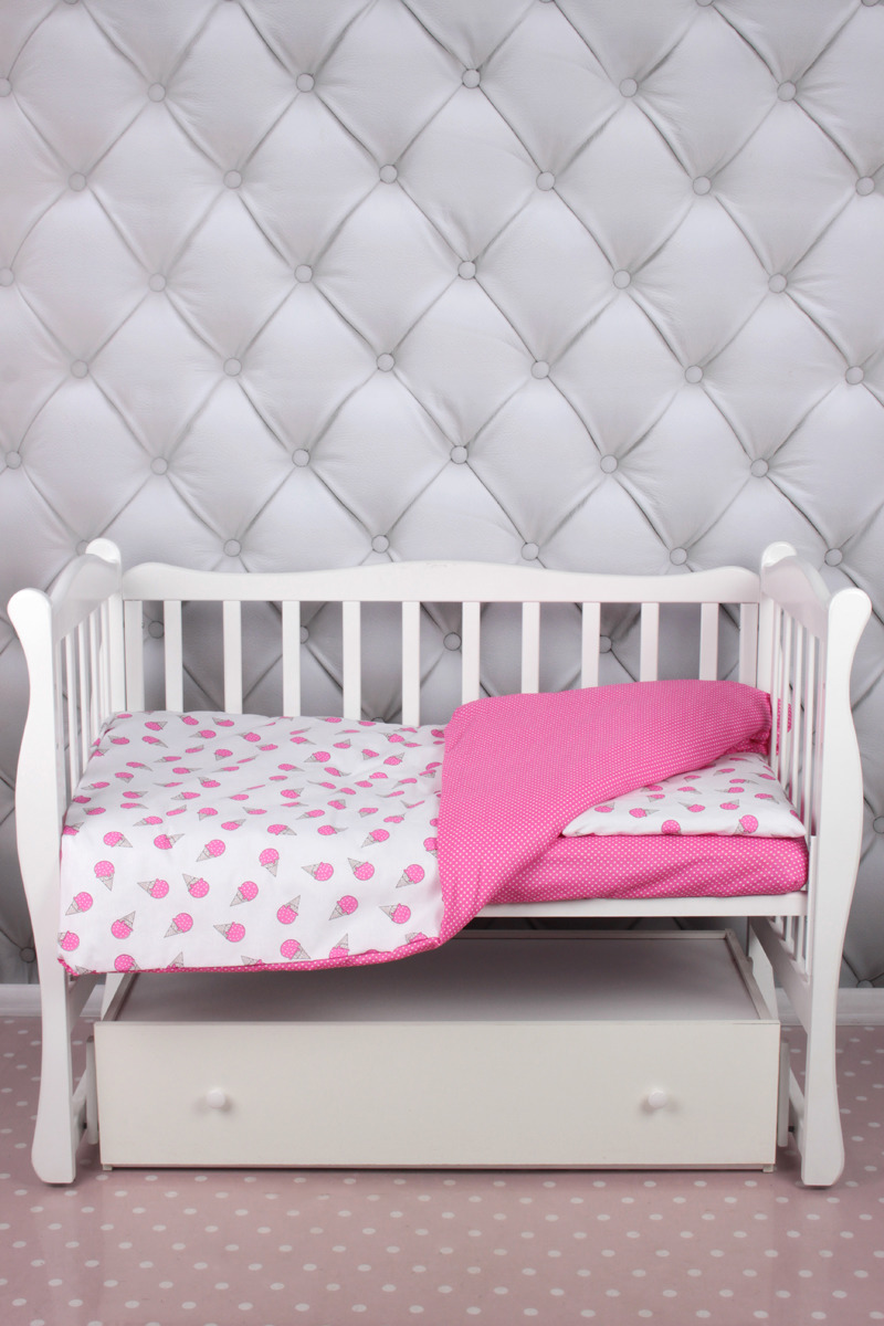 фото Комплект постельного белья детский AmaroBaby Baby Boom, мороженки, розовый, бязь, 3 предмета