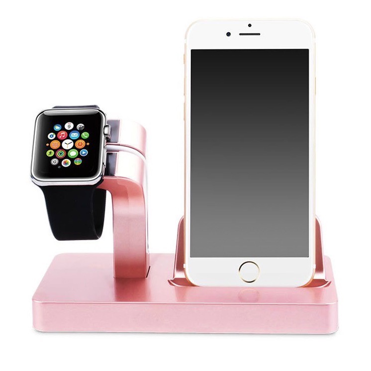 фото Док-станция Gurdini Smart 903287 Apple Watch + Lightning connector, темно-розовый
