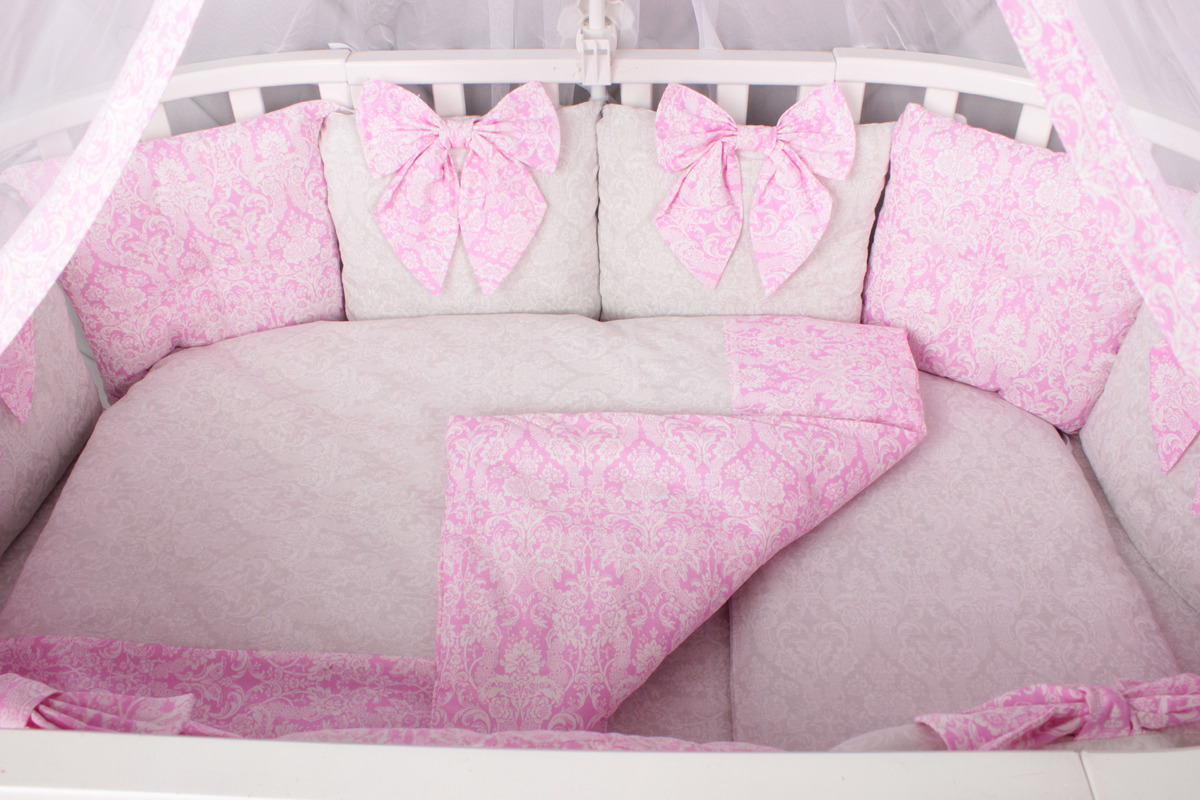 фото Комплект постельного белья детский AmaroBaby Элит Premium, бязь, розовый, 18 предметов
