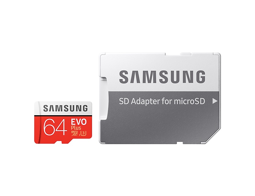 фото Карта памяти Samsung MicroSD 64GB Class 10 Evo Plus U1 U3 (R/W 100/60 MB/s) + SD адаптер