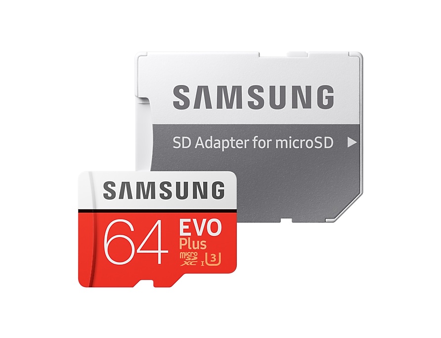 фото Карта памяти Samsung MicroSD 64GB Class 10 Evo Plus U1 U3 (R/W 100/60 MB/s) + SD адаптер