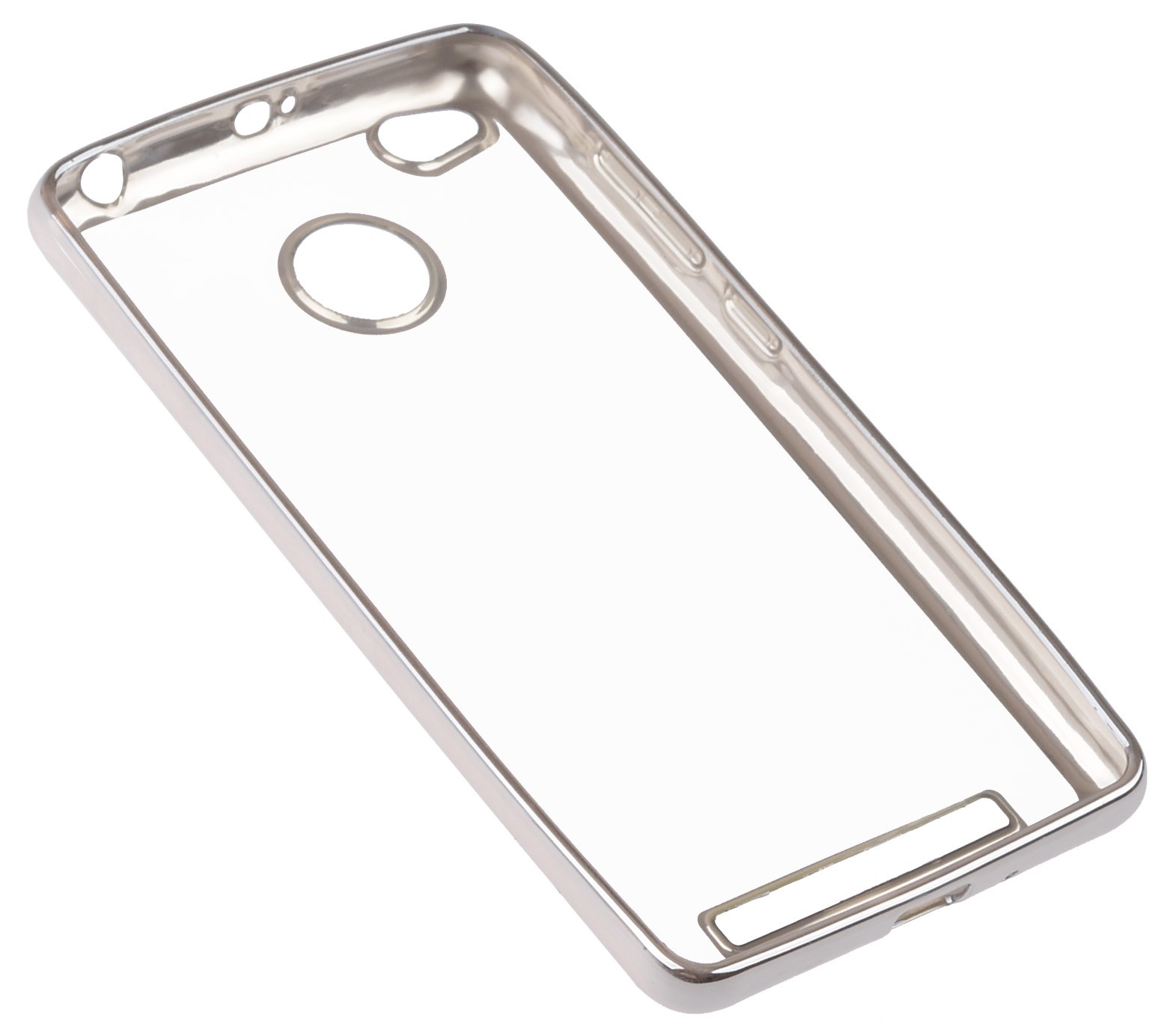 фото Чехол для сотового телефона skinBOX Silicone chrome border, 4660041407839, серебристый