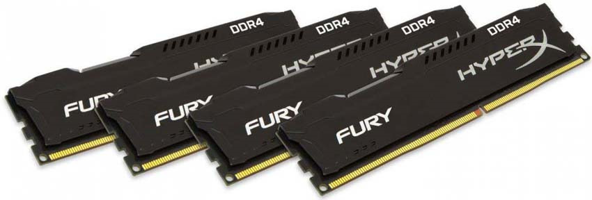 фото Комплект модулей оперативной памяти Kingston HyperX Fury DDR4 DIMM, 32GB (4х8GB), 2400MHz, CL15, HX424C15FB2K4/32, black