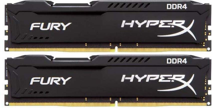 фото Комплект модулей оперативной памяти Kingston HyperX Fury DDR4 DIMM, 16GB (2х8GB), 2933MHz, CL17, HX429C17FB2K2/16, black