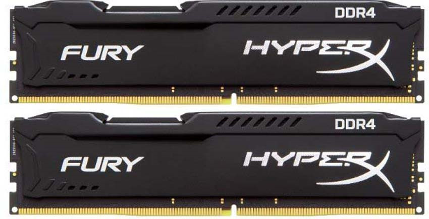 фото Комплект модулей оперативной памяти Kingston HyperX Fury DDR4 DIMM, 32GB (2х16GB), 2933MHz, CL17, HX429C17FBK2/32, black