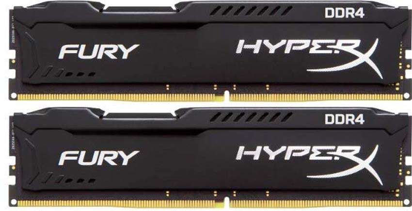 фото Комплект модулей оперативной памяти Kingston HyperX Fury DDR4 DIMM, 32GB (2х16GB), 3466MHz, CL19, HX434C19FBK2/32, black