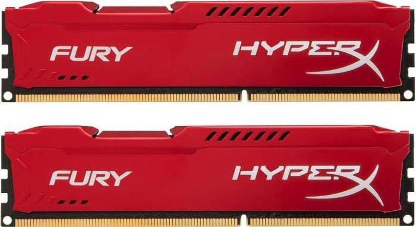 фото Комплект модулей оперативной памяти Kingston HyperX Fury DDR4 DIMM, 32GB (2х16GB), 3466MHz, CL19, HX434C19FRK2/32, red