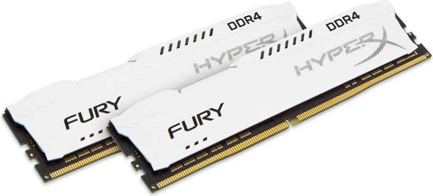 фото Комплект модулей оперативной памяти Kingston HyperX Fury DDR4 DIMM, 16GB (2х8GB), 2666MHz, CL16, HX426C16FW2K2/16, white