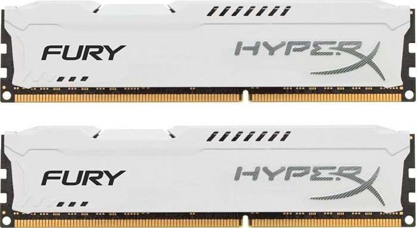 фото Комплект модулей оперативной памяти Kingston HyperX Fury DDR4 DIMM, 16GB (2х8GB), 3200MHz, CL18, HX432C18FW2K2/16, white