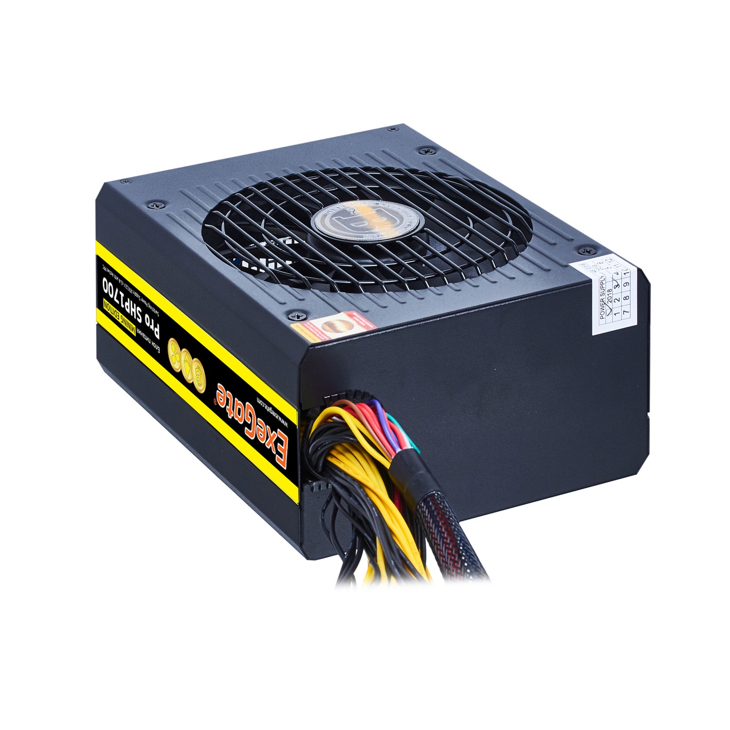 фото Блок питания 1700W Exegate Pro SHP1700 mining, КПД 88, ATX, black, APFC, 14cm, 2 PCI-E