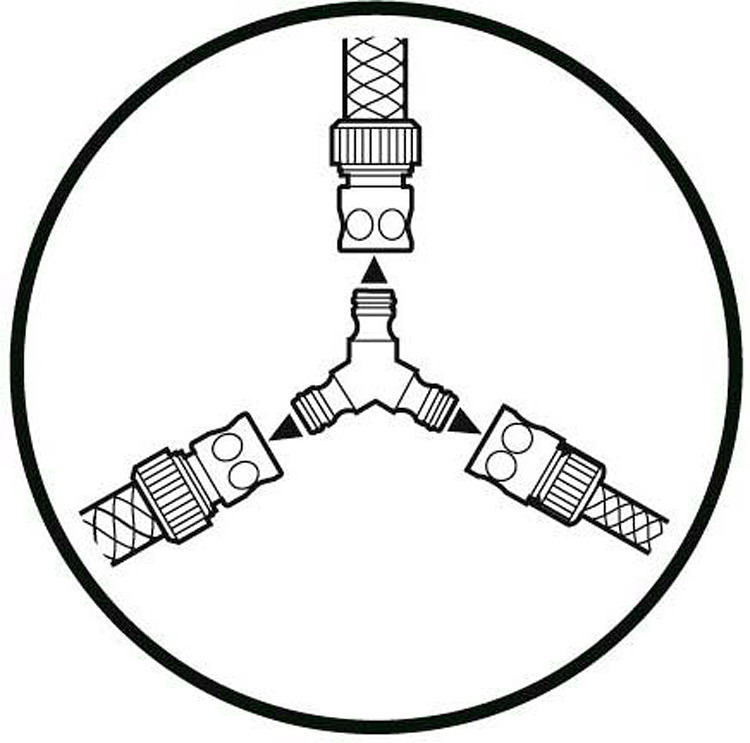 фото Тройник для шлангов Gardena, 02934-20.000.00, серый