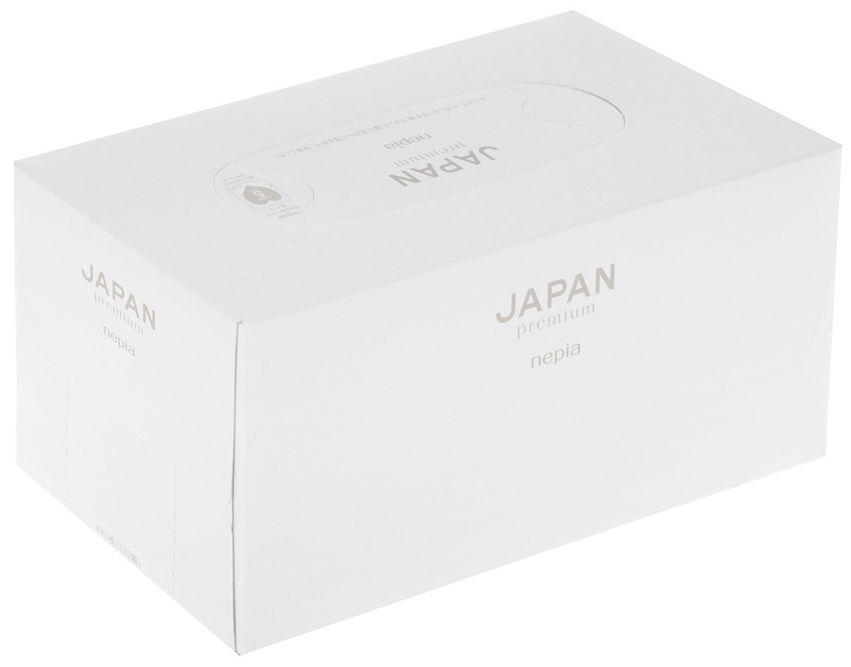 фото Салфетки бумажные двухслойные Nepia "Japan Premium Tissue White/Black", 220 шт