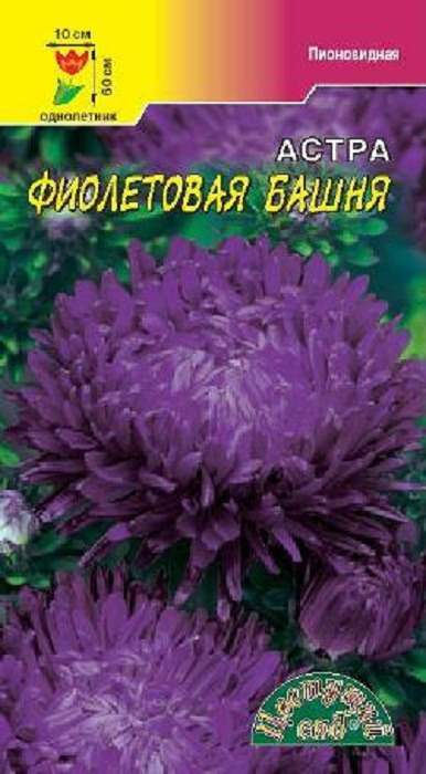 фото Семена Цветущий сад "Астра Башня Фиолетовая пионовидная", 0,3 г