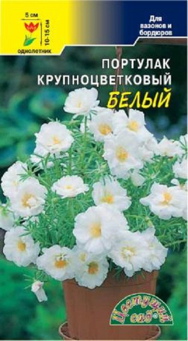 фото Семена Цветущий сад "Портулак Махровый крупноцветковый Белый", 0,04 г
