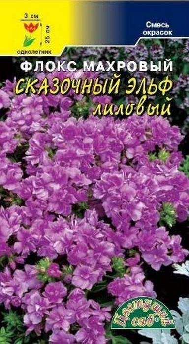 фото Семена Цветущий сад "Флокс Махровый Сказочный Эльф лиловый", 5 семян