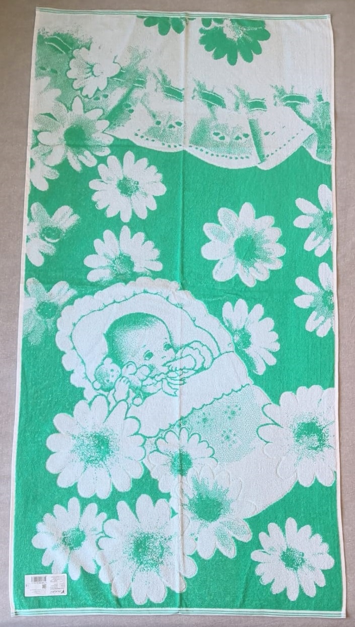 Полотенце детское Речицкий текстиль В ромашках 81х160, зеленый