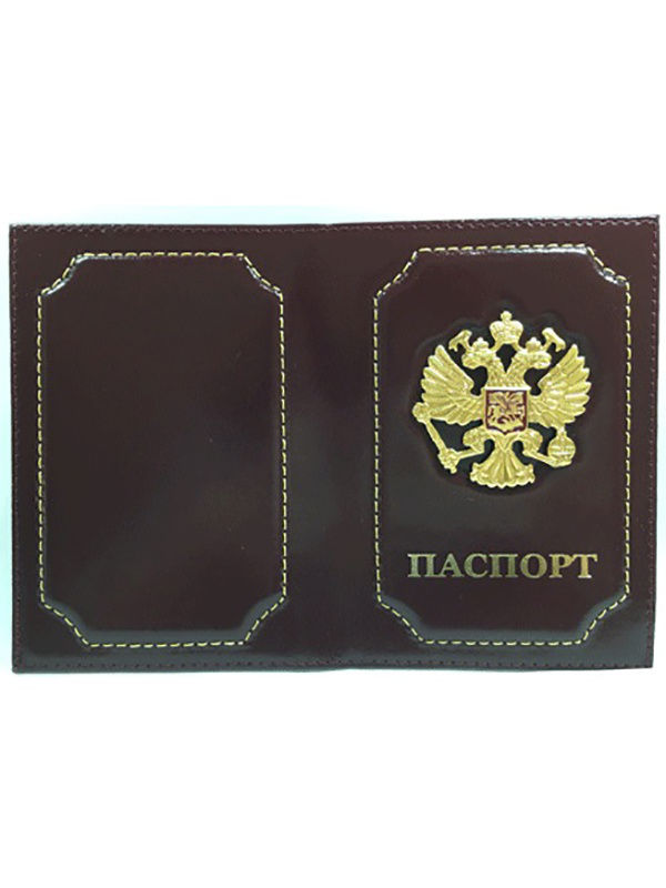 фото Обложка для паспорта Филькина грамота с кокардой, 326-OCP00004, бордовый