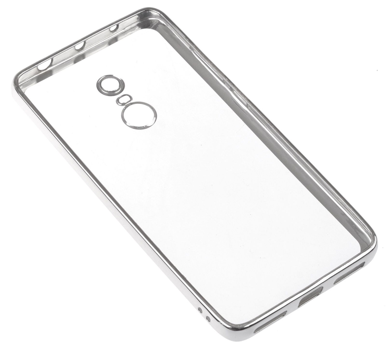 фото Чехол для сотового телефона skinBOX Silicone chrome border, 4630042520899, серебристый